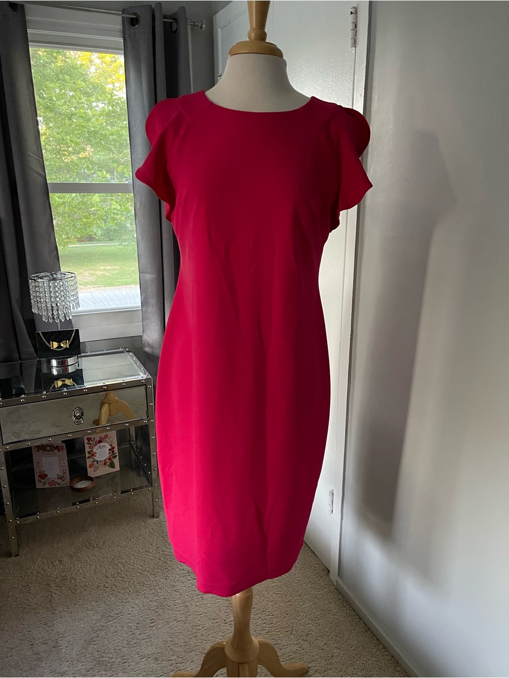 Vince Camuto Fuchsia Midi Sheath Dress